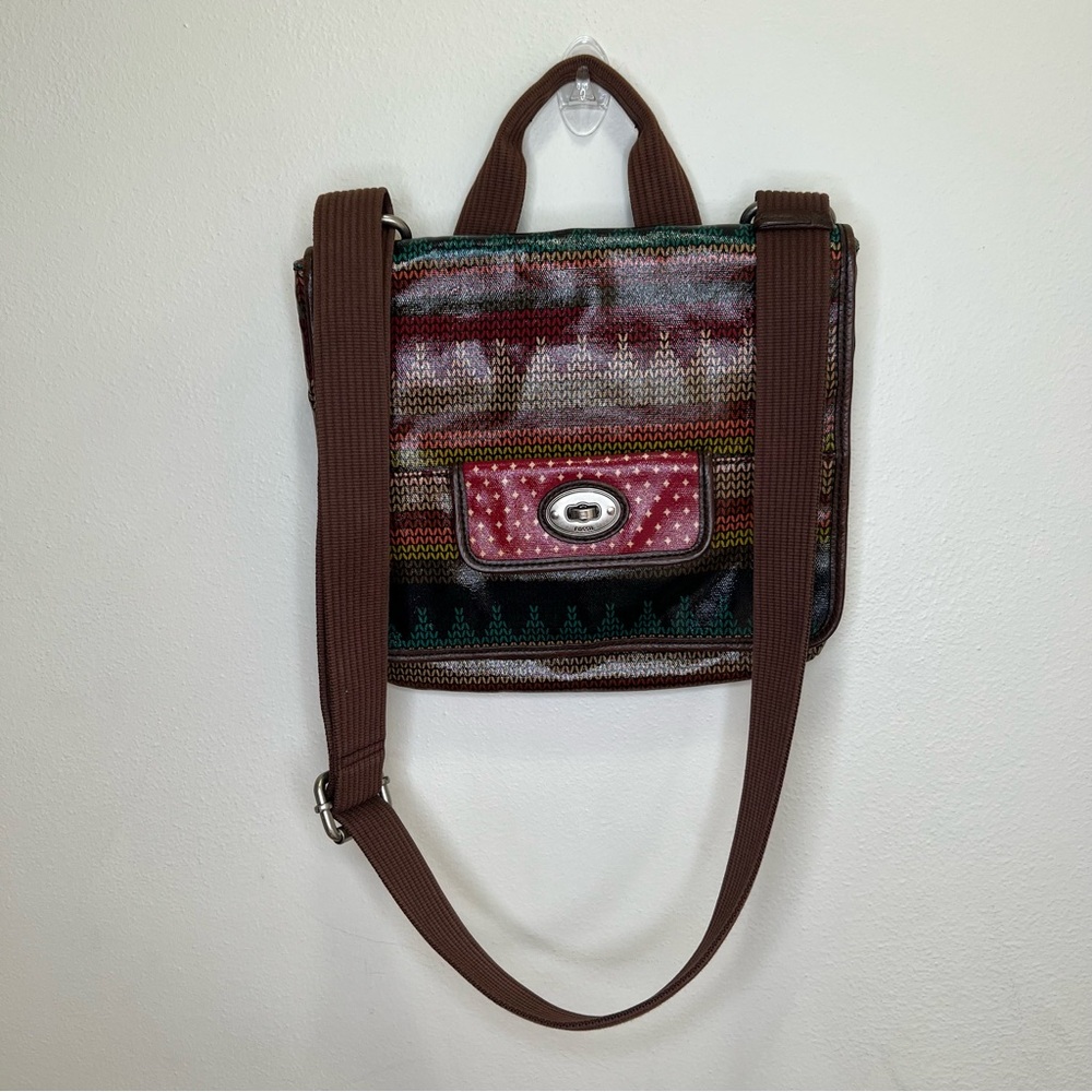Fossil vintage Key-per Multicolor Crossbody Bag with Patterned Design organizer - Picture 8 of 9